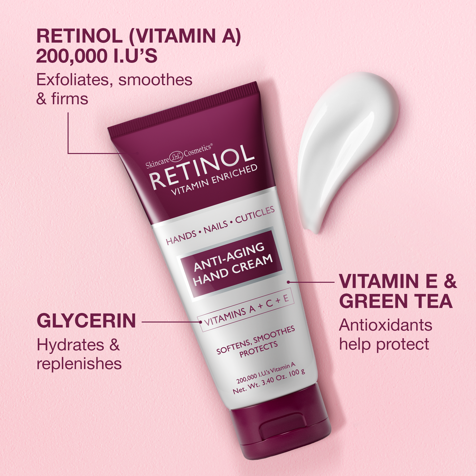 Retinol Luxurious and Ultra-Smoothing Hand Cream to Hydrate and Condition - FranWilson